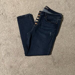 EUC Deep indigo skinny jeans size 33 womens “JUST USA” brand